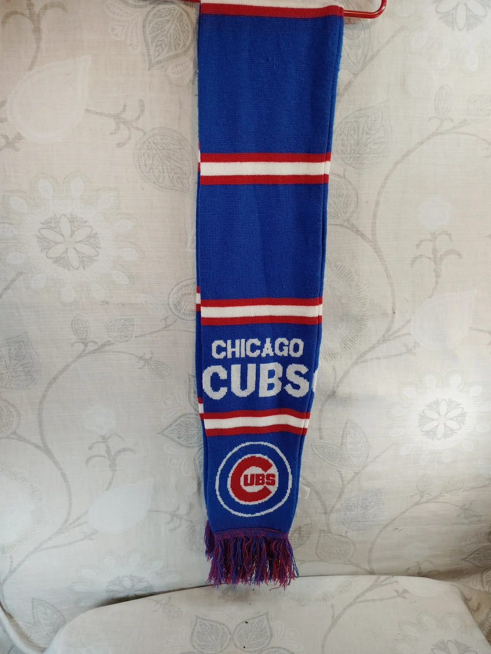 Forever Collectibles Chicago Cubs Royal Blue Red White Knit Scarf